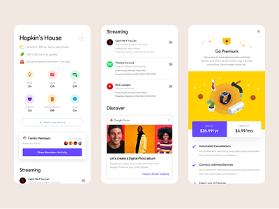 Smart Home Application app clean design gmail gradient illustration minimal smarthome trend ui ux