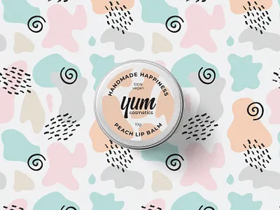 Lip Balm Packaging Design cosmetics lettering logo lip balm logo packaging pastel colors pattern skincare wordmark