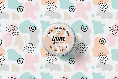 Lip Balm Packaging Design cosmetics lettering logo lip balm logo packaging pastel colors pattern skincare wordmark