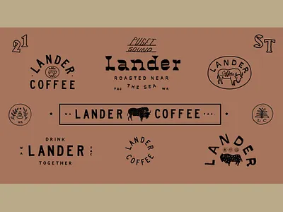 Lander Coffee ballasiotes branding coffee design identity packaging seattle siotes tacoma type