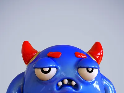 Blue badass monster - 01 3d badass blue cgi funny keyshot monster nicolas delille photoshop sculpture zbrush