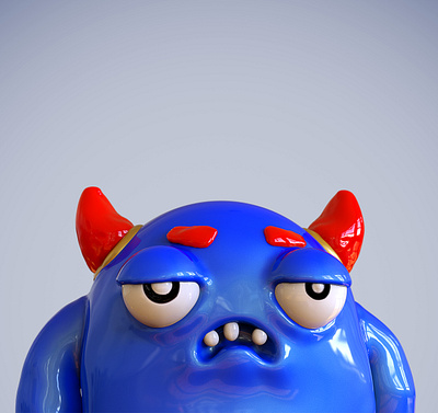 Blue badass monster - 01 3d badass blue cgi funny keyshot monster nicolas delille photoshop sculpture zbrush