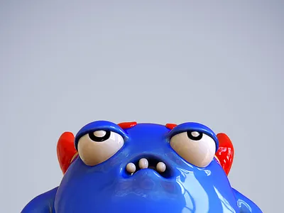 Blue badass monster - 02 3d adobe badass blue cgi keyshot monster nicolas delille photoshop sculpture zbrush