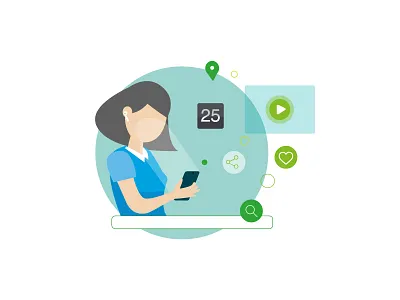 Searching&Sharing - Deloitte adobe illustrator branding character design illustration illustrator like mobile search share tech technology vector