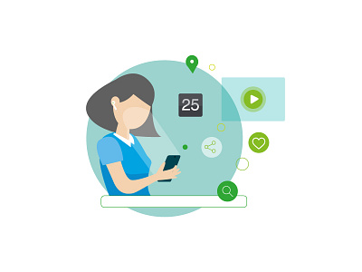 Searching&Sharing - Deloitte adobe illustrator branding character design illustration illustrator like mobile search share tech technology vector