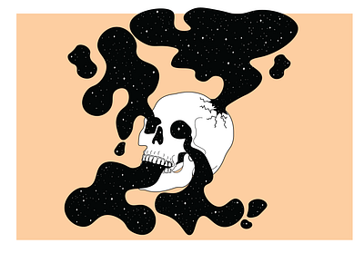 Mindless // Inktober Day 2 adobe illustrator branding broken broken skull design illustration illustrator inktober inktober 2019 inktoberday2 logo mindless original skeleton skull space space skull vector woman