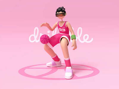 Dribbble invitation 3d art basketball c4d dribbble dribbble invitation dribble illustraion invite shoot