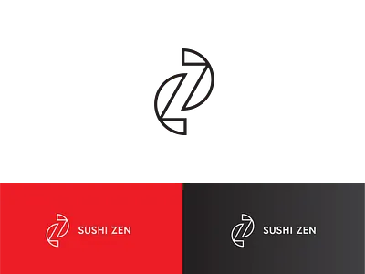 Sushi Zen Lockup branding design flat geometric icon identity logo logo design logodesign logomark logos mark minimal visual identity wip