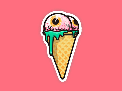 Eyes Cream Cone candy colorful cone eyes halloween horror icecream illustration vector
