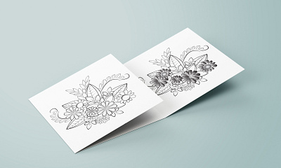 Flowers with white and black fringing design illustration ui vector web