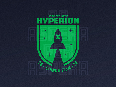 Hyperion Badge badge logo rocket space stars