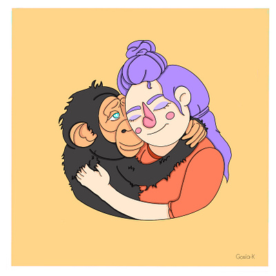 Monkey love design digital art digital illustration digital illustrations digital illustrator digitalart illustration line art lineart