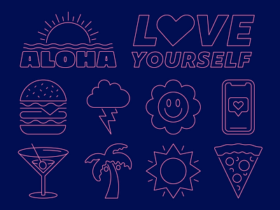 Aloha! aloha culture design flat icon design icons icons set illustration ios iphone love simple sunny vector