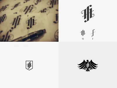 Family Emblem Project branding caligraphy coatofarms custom eagle emblem handlettering logo modern shield simple typography wings