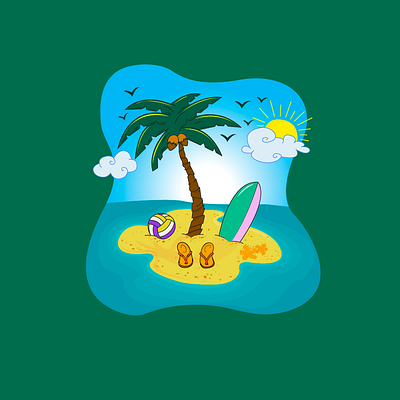 My Own Island adobe design illustrator island pen vector