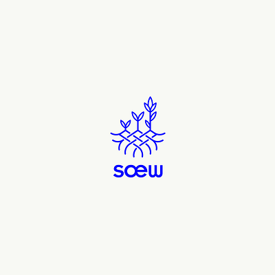 SOEW logo crops custom type growth line art logo marketing plants sew sow typography