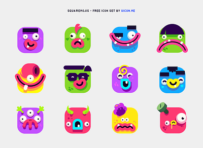 Squaremojis - free icon set avatar avatars cartoon cartoony emoji emojis funny funny character icon icon design icon designs icon set iconography icons icons set illustration monster monsters smiley