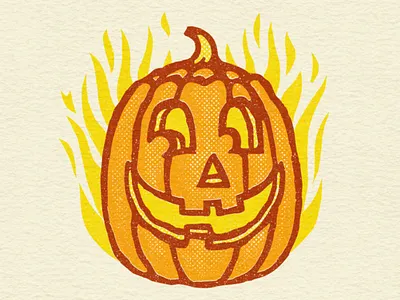 Shifty Pumpkin autumn fall halloween illustration nerves october pumpkin retro art