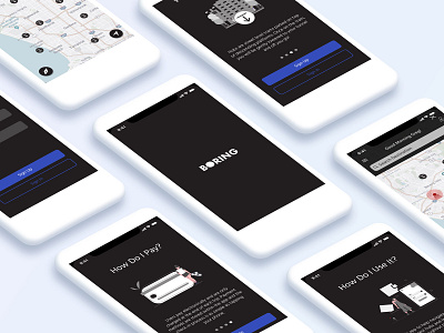 Boring App dark mode ios ios app mobile transit ui uiux