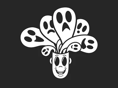 Mindless | Inktober 02/31 bliss caseyillustrates flat ghosts halloween happy ignorance illustration inktober mindless orlando print print design spooky vectober vector