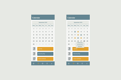 Workout App Calendar adobexd app calendar ui design designsystem ios minimal mobileappdesign productdesign ui uidesign ux uxdesign