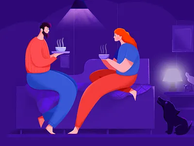 warm home design illustration ps ui ui