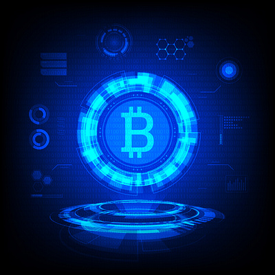 Bitcoin app artificial intelligence background binary bitcoin business cryptocurrency data digital e commerce futuristic hud hologram icon illustration infographics money technology ui user interface vector