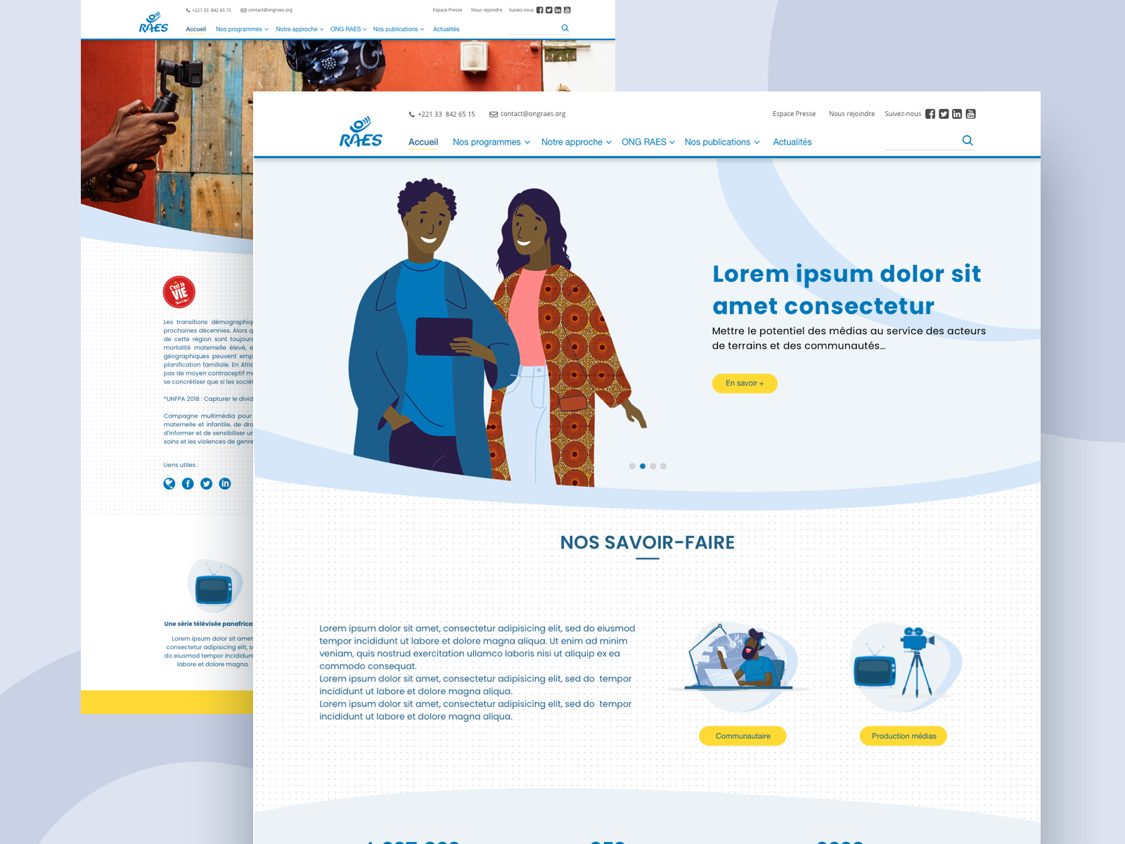 Example of RAES NGO Website Design