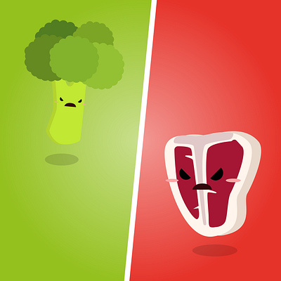 Meat VS Vegetables design illustration vector