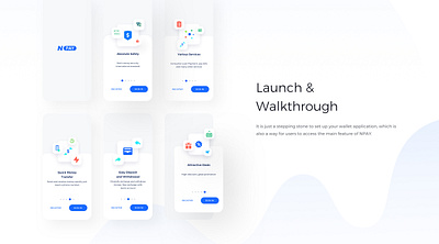 Launch & Walkthrough - NPAY (Wallet Mobile App) app bank bill clean finance incentives kit modern money payment template transaction transfer ui wallet