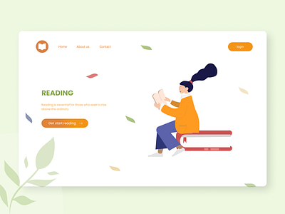 Reading Girl aplication design girl girl illustration illustration read reading ui uidesign uiuxdesign web