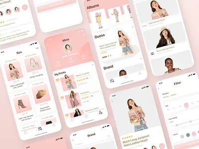 Clothes accessories beauty branding design e commerce fashion gradient ice cream icon illustration lovely luxury social ui ux 插图 设计