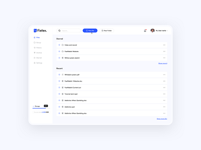 File management app concept dashboard minimalist ui ux vietnam webdesign