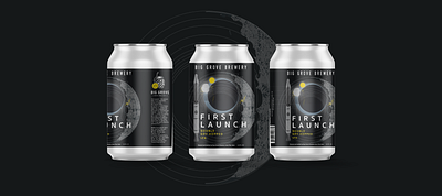 "First Launch" Can Label Design beer art beer can beer label craft beer craft brewery design illustration label design label packaging typography