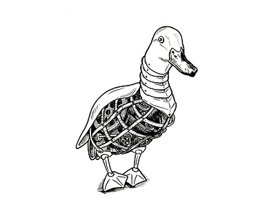 Inktober: Day 2 - Mindless automatan drawing duck illustration inktober inktober2019 mindless