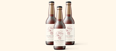 "Cherry Pie" Bottle Label Design beer art beer can beer label craft beer craft brewery design illustration label design label packaging typography