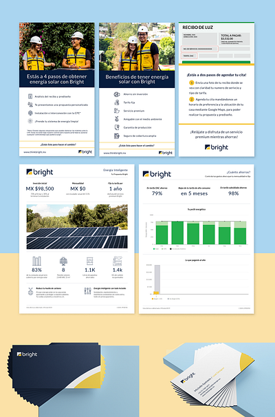 Bright - Steps to solar energy brand brand identity graphic illustration solar energy typography