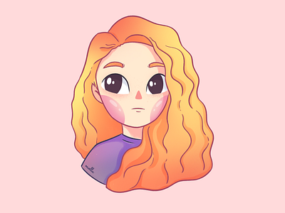 A cute curly haired girl character design chibi child book illustration children book illustration commission cute cute girl design digital drawing drawings girl girl illustration illustration kawaii little girl logo mascot mascot character mascot logo portrait