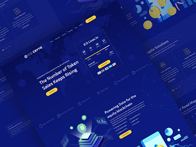 Crypto Currency Landing Page bitcoin clean creative crypto crypto currency cryptocurrency ico illustration landing page modern ui uiux vector