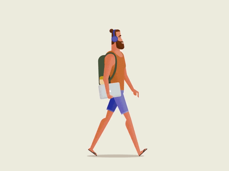 The Digital Nomad - Bali Life Series adobe adobe illustrator after effects animation animation 2d animator bali character character animation design digital nomad illustration motion design ux ui walkcycle