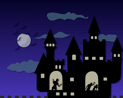 Halloween vibes adobe illustrator animation art artwork blue castle design graphic halloween halloween party illustration illustrator night nightmare vector