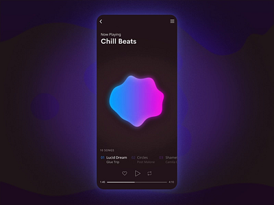 Lava Lamp Music App - Interaction app dark gradient ios jin design lava lamp motion graphics music music album music app play soothing ui ux