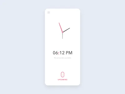 Clock App Design 2019 trend app calendar clean design clock concept creative design ios minimal mobile red reminder ui upcoming week white