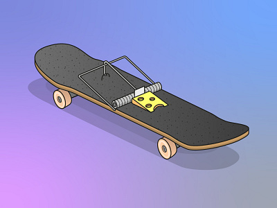 Vectober 03 - Bait bait cheese illustration mouse trap sk8 skate skateboard skateboarding vectober vector