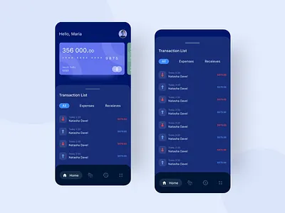 Finance (Dark Mode) app branding clean design finance ui illustration mobile mobile app ui design vector wallet app