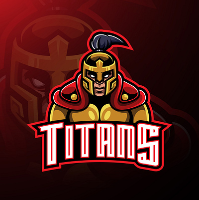 Titans warrior mascot logo design branding design esport esports game design graphic design illustration knight mascot logo vector warior