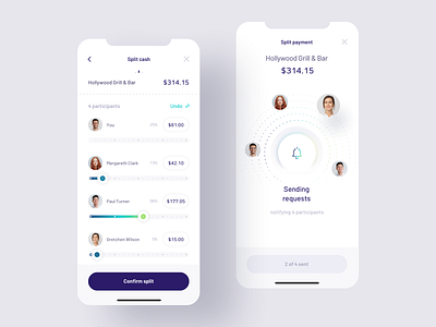 Payment Splitting app app banking finance fintech mobile mobile ui payment split payment ui ux