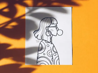 Inktober day 1. Ring artist bubblegum drawing fineliner girl character girl illustration illustration illustration art illustrator ink lineart linework minimalistic paper ring simple drawing traditional art