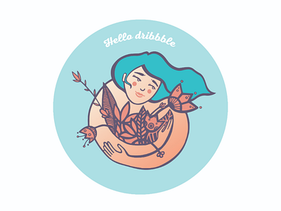Nimph with flowers character design digital illustration floral design graphic design illustration ink minimalist personal project vector