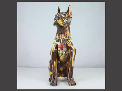 Fear & safety animals character character design colorful contemporary contemporary art dog illustration painting sculpture texture